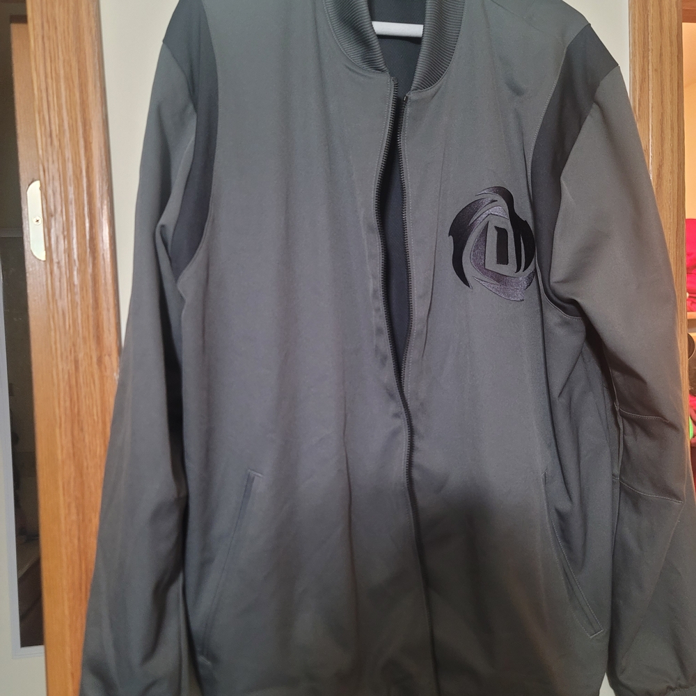 Adidas D Rose Jacket Gray Zip-Up Jacket with Logo